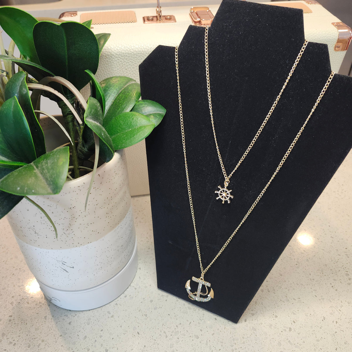 Compass Anchor Necklace