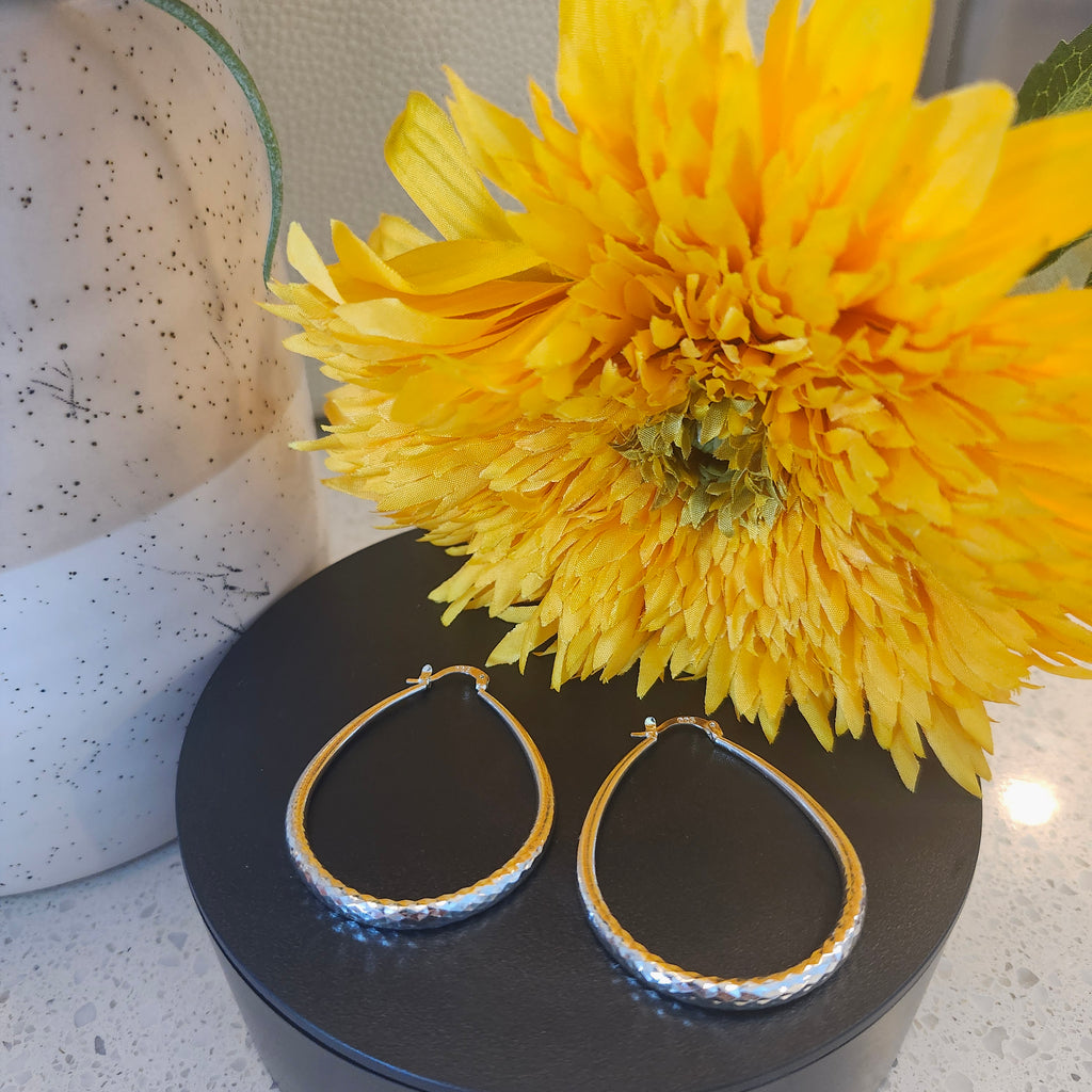Silver Oval Hoops