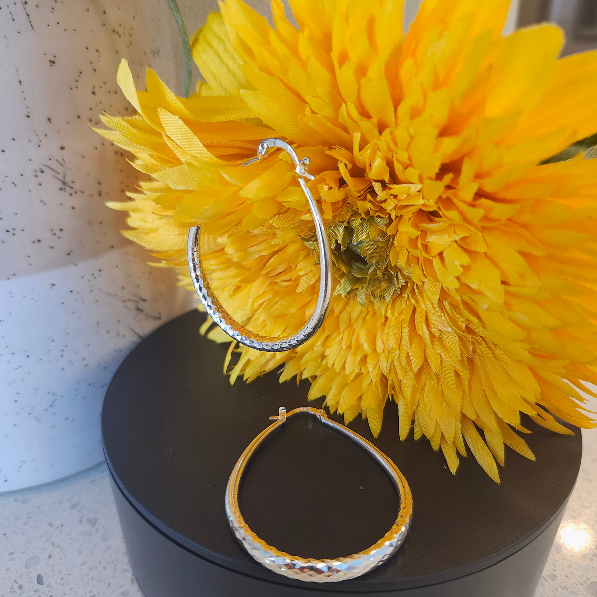 Silver Oval Hoops