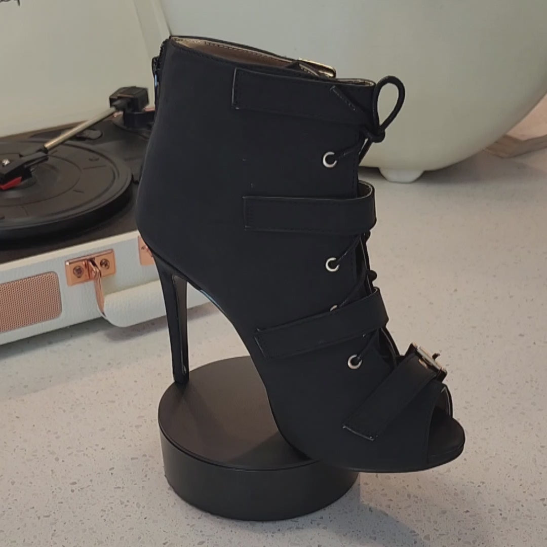 Black Buckle Stilettos